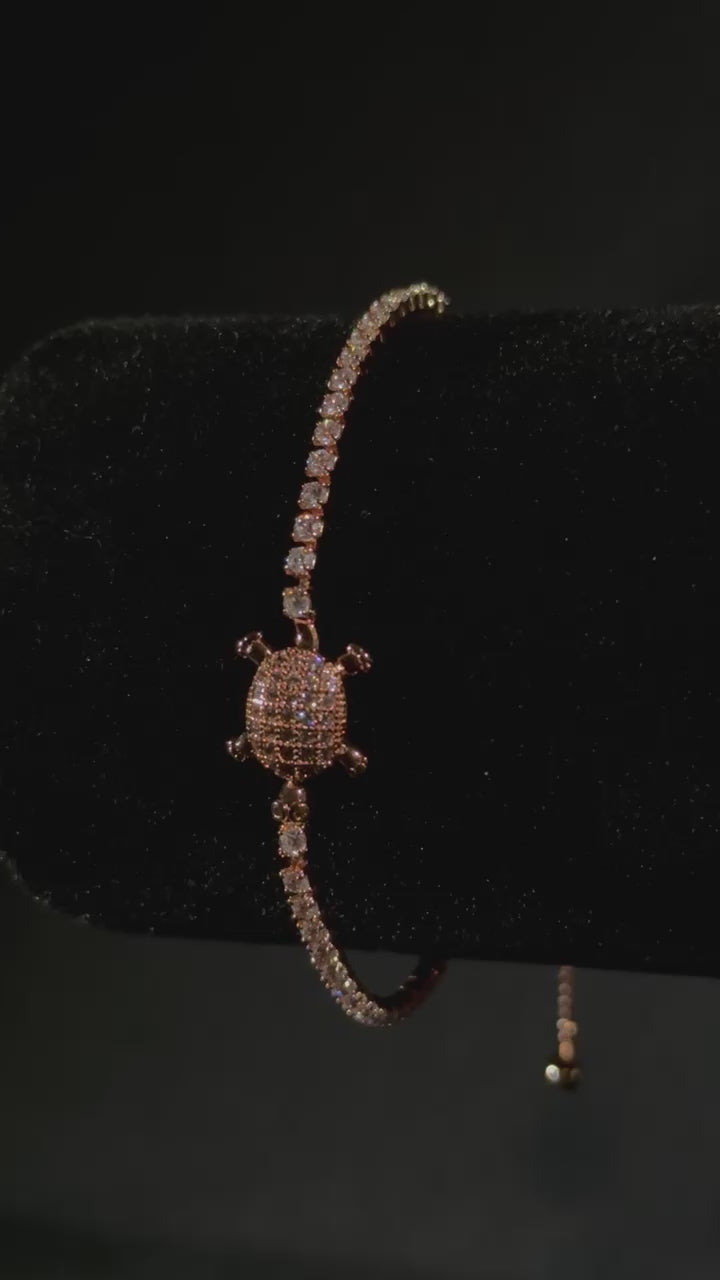 18k Rose Gold Filled Bracelet  - Rose Tortue